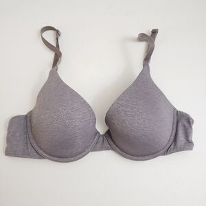 32B Victoria's Secret PINK Gray Uplift Semi Demi Bra - Racerback Option Straps
